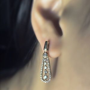 14kt yellow gold diamond drop earrings