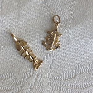 Small gold plated nautical charms