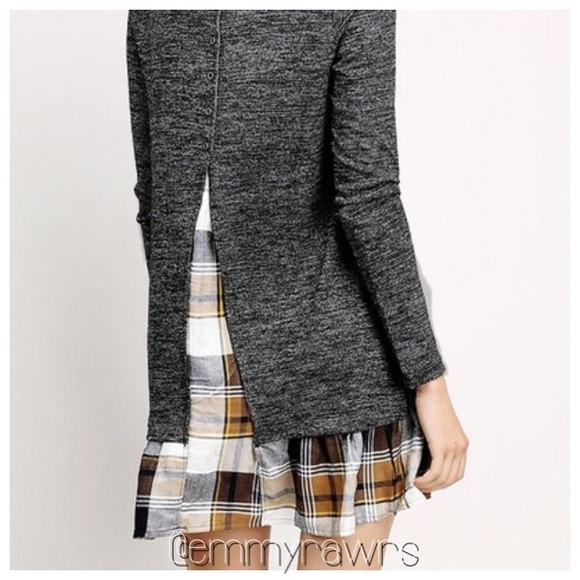 Last π Ready to Ship β’ New Plaid Grey Tunic Dress - Picture 3 of 4