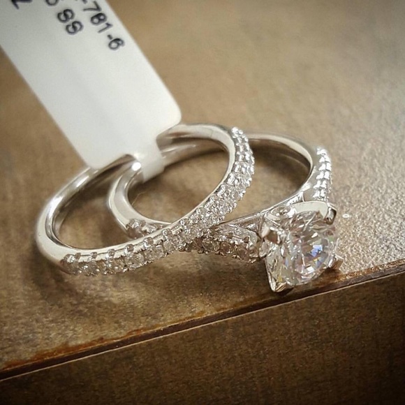 Sterling Silver and CZ Engagement Ring