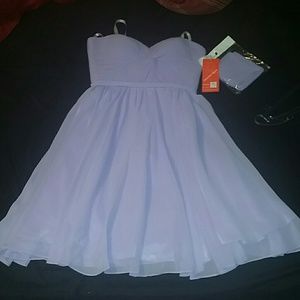 Strapless purple dress