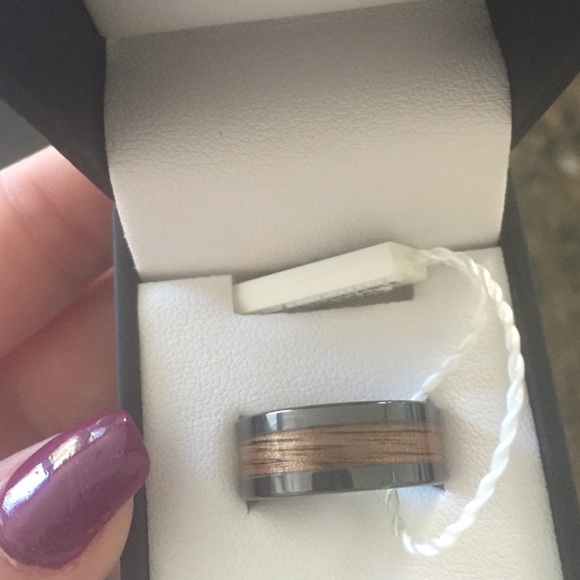 Men's Wooden Inlay Ring - Picture 1 of 2