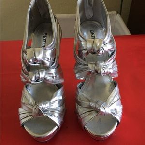 Silver party heels