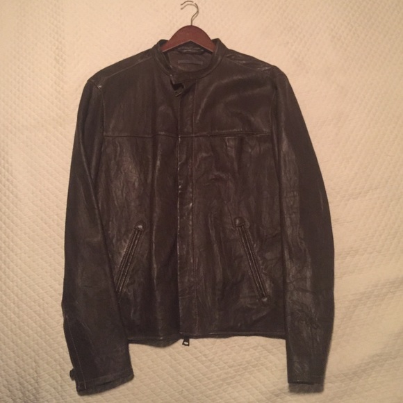 John Varvatos leather jacket.