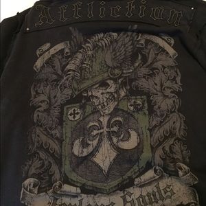 AFFLICTION Black fade original color hoodie zip up