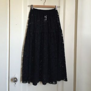 Vintage black lace skirt