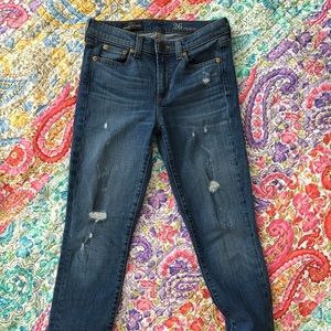 J.Crew Distressed Midrise Toothpick Jeans