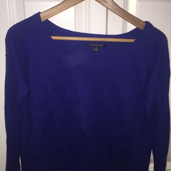 Long sleeve scoop neck sweater (blue)