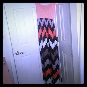 Coral Chevron Maxi