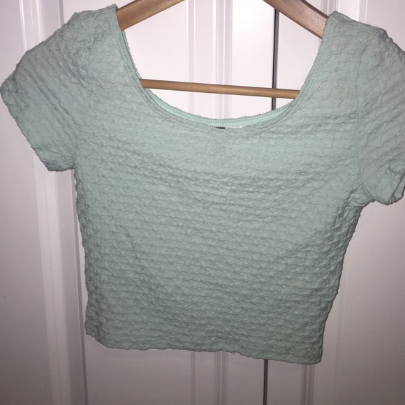 Shot sleeve fitted crop top