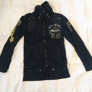 Small Affliction black sweatshirt/track jacket