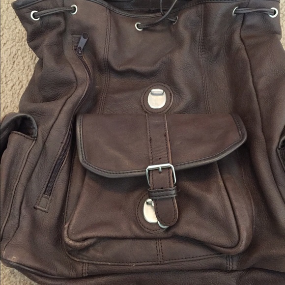Leather brown back pack