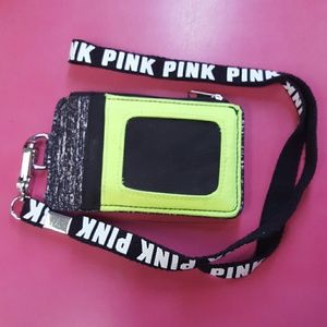 VS PINK lanyard wallet