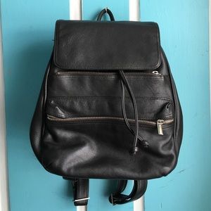 Black leather back pack