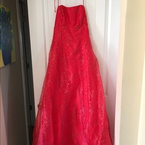 Red princess prom dress