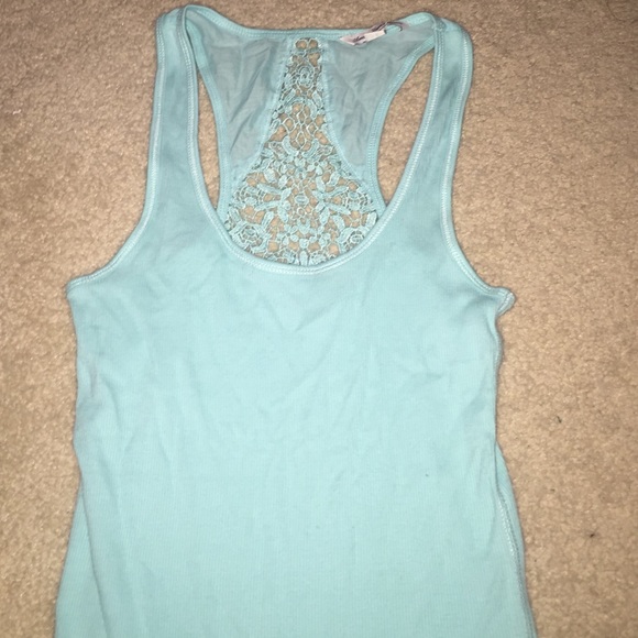 Light blue fitted tank top