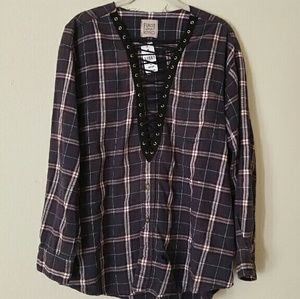 Lace up flannel