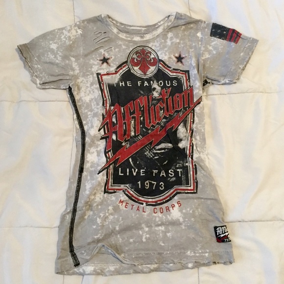 Gray Affliction top size small