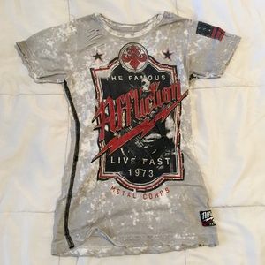 Gray Affliction top size small