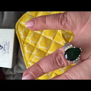 Size 8 ring. Green stone. Do not know origin.