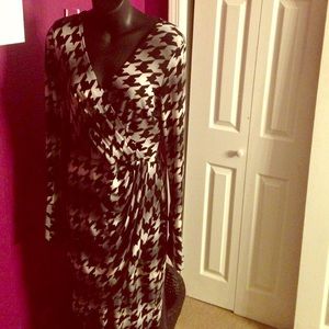 Black and white wrap dress