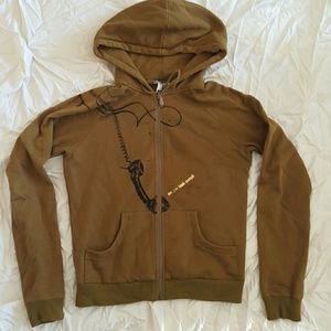 L. A. M. B.  Olive Green Zip Hoodie
