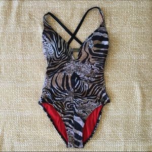St John tiger-print swimsuit