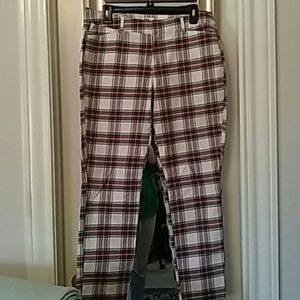 Plaid ankle pants