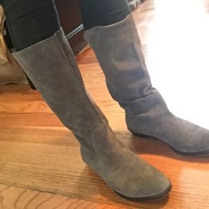 Grey suede boots