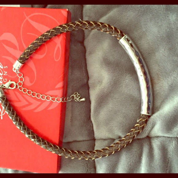 Premier leather and silver chocker