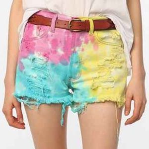 Urban Outfitters Renewal Tie-Dye Jean Shorts Sz L!