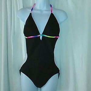 Black monokini swimsuit