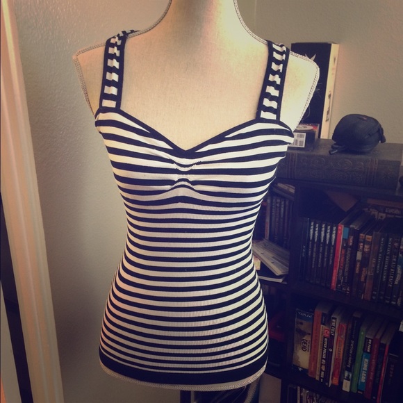 Bebe stretch stripe nautical tank