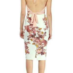 TOBI floral print pencil skirt