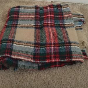 Plaid blanket scarf