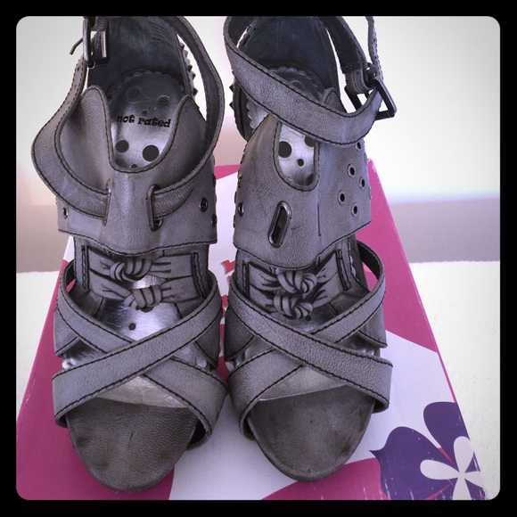 Grey Studded Heels
