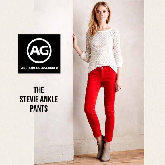 AG Adriano Goldschmied Pants - AG Slim Red Corduroy Pants