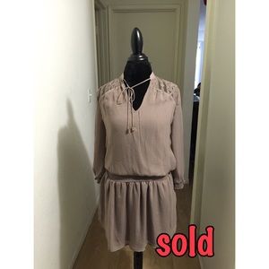 Summer mini taupe mini dress