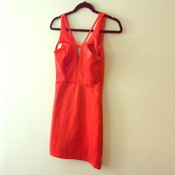 Red/Coral Mini Dress - size small