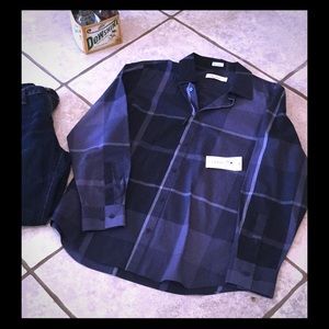 Mens NWT Calvin Klein  plaid shirt