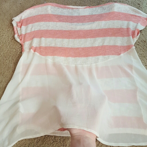 Coral and white striped shirt - Picture 3 of 3