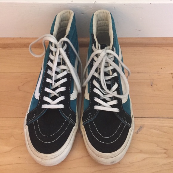 vans teal and black