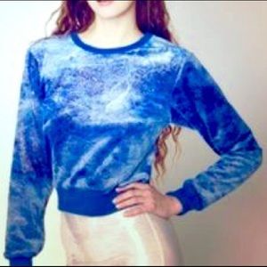American Apparel Royal Blue Sparkly Crewneck Sz M!