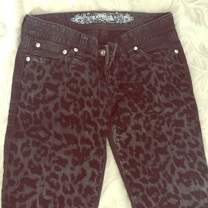 black velvet leopard printed express jeans!