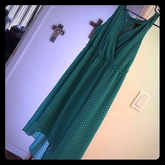 Greenish blue high low dress!