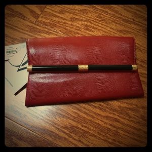 NWT Diane Von Furstenberg Red Clutch