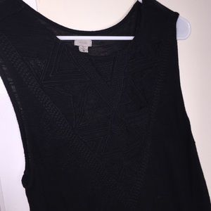 Lace v neck black tank