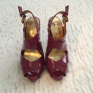 REPORT Signature Patent Leather Platform Heels