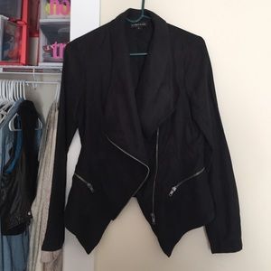 Black faux suede jacket