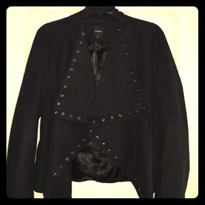 Stylish suede jacket with metal accents